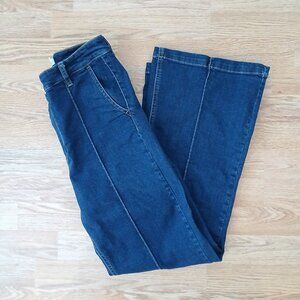 Anthropologie Avec Les Filles Wide Leg Stretch Denim Trouser Jeans Size 29